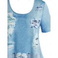thumbnail image 3 of Tallas de mezclilla de mezclilla rogada 3D Rosegal Camisetas tallas grandes, 3 of 5