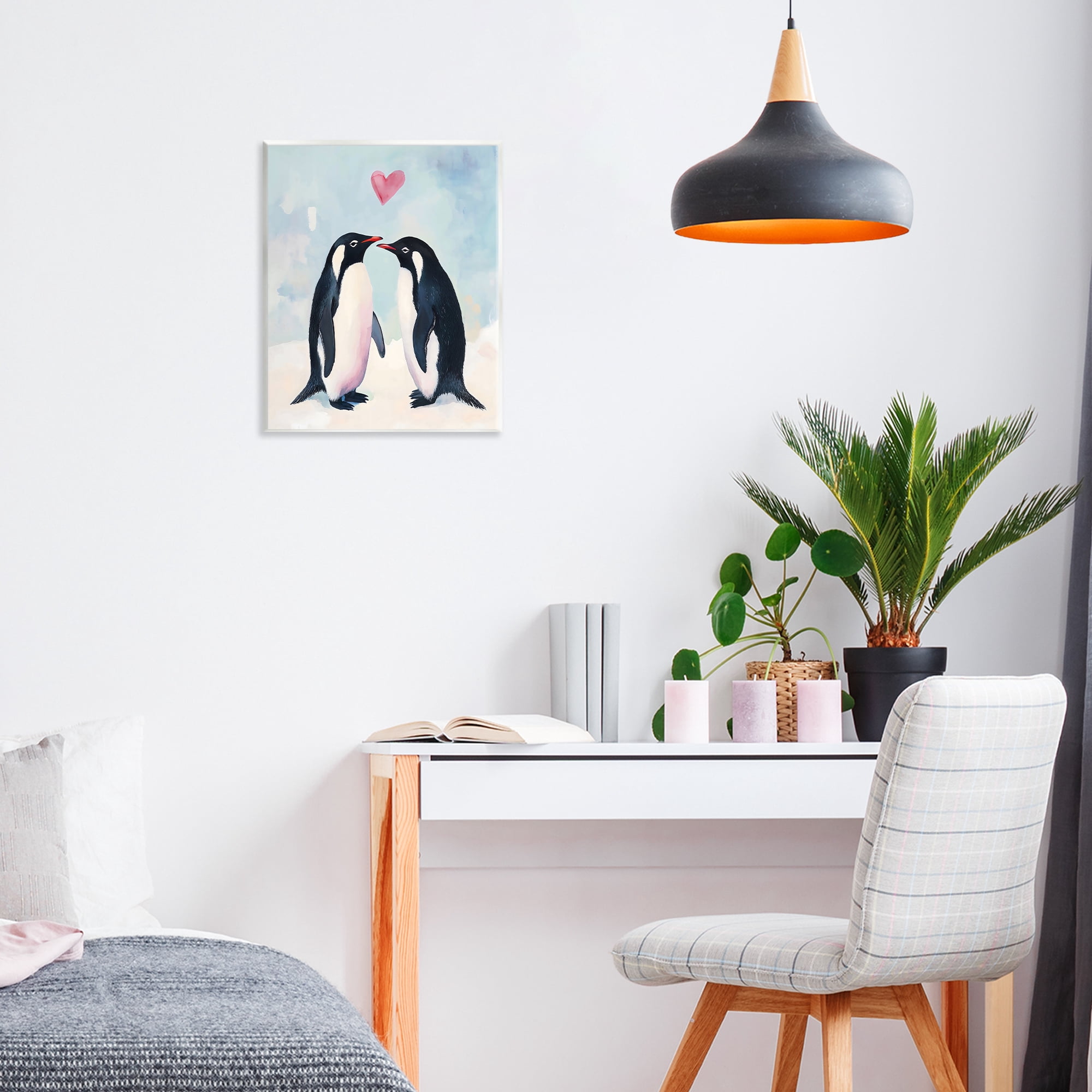 Stupell Industries Penguin Love with Heart Wall Plaque Art, design by The Prints Vibe