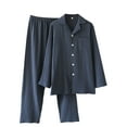 thumbnail image 1 of Ensemble de Pyjama pour Homme Ensemble de Pyjama Décontracté à Manches Longues pour Homme avec Col Rabattu et Poche à Bouton Ensembles de Pyjama pour Homme, 1 of 7