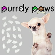 Purrdy Paws Soft Nail Caps for Dogs, 40-Pack, White X-Small