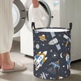 thumbnail image 5 of Sikiie Space Cars Print Round Dirty Clothes Basket, Waterproof Standing Foldable Storage Basket, for Laundry Room, Bedroom, Bathroom Storage-Medium, 5 of 6