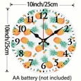 thumbnail image 3 of Summer Pineapple Wall Clock Silent Non Ticking Wooden Wall Clocks Battery Operated 10 Inch Round Wall Decor for Bathroom Kitchen Bedroom, 3 of 8