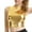 Gold, variant on Women's T Shirt Short Sleeve, Women's Wrap-Around Patent Leather Solid Color Tube Top Shirt Performance Tops Gold L under $10