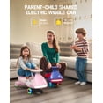 thumbnail image 3 of FanttikRide Electric Wiggle Car with Pedal, Rechargeable Battery, CyberWiggle, 2 in 1 Swing Car, 2 Speed, Anti-Rollover, Flashing Wheels, Bluetooth, for Ages 3 and Up, 150 Lbs,Pinkish White, 3 of 9