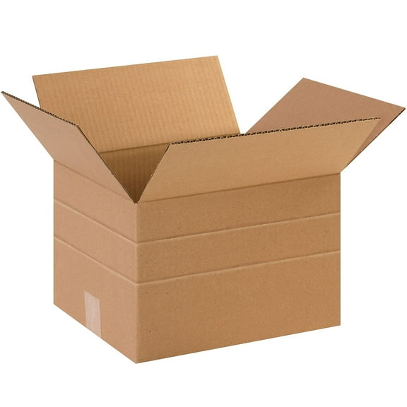Box Partners Multi-Depth Corrugated Boxes 12" x 10" x 6" Kraft 25/Bundle MD12106