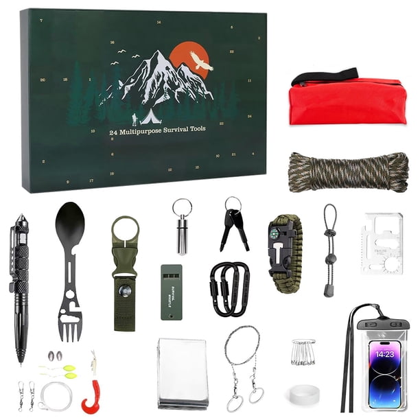 Herramientas Supervivencia Calendario Navideño Kit 2024 Herramienta para Hombres