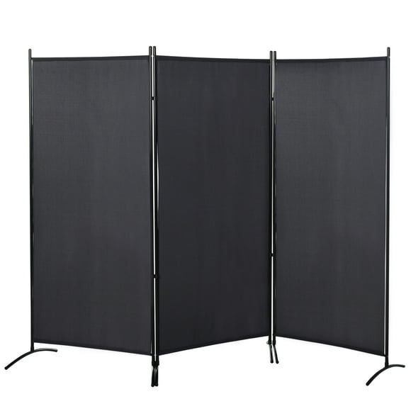HOMCOM 6' 3 Panel Room Divider, Double Hinged Privacy Screen, Grey