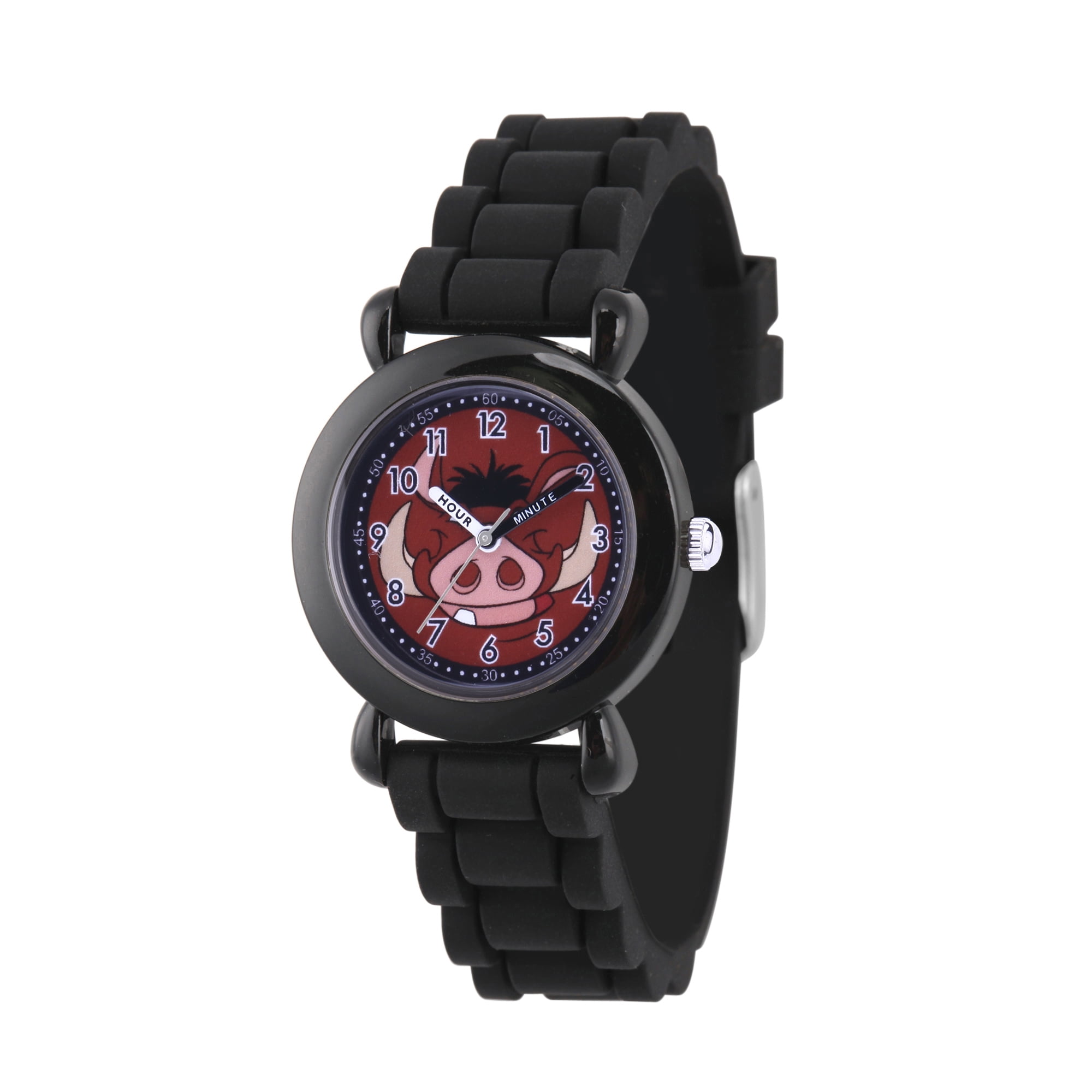 Disney Lion King Timon Boys' Black Plastic Watch, 1-Pack