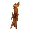 thumbnail image 2 of Wooden Hand Carved Cockatoo Parrot Bird Statue Figurine Sculpture Art Decorative Rustic Home Decor Accent Gift Handcrafted Decoration Handmade, 2 of 5