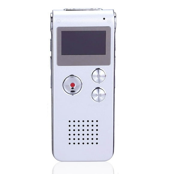16GB Digital Voice Activated (silvery) Recorder - Voice Recorder with Playback - Portable Tape Recorder Audio Recording Device with Noise Reduction Audio