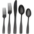 thumbnail image 1 of Xiao Hua Juego de cubiertos negro mate, juego de cubiertos de acero inoxidable, juego de cubiertos de 5 piezas, utensilios de cocina, lavables en lavavajillas, 1 of 5