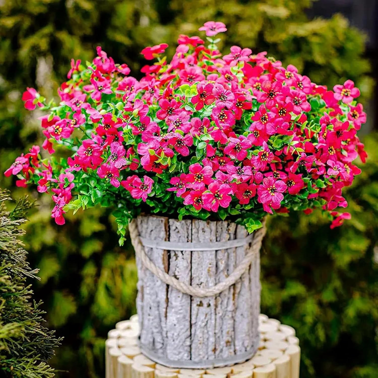 ZOELNIC 12 Bundles Artificial Flowers Fake Flowers Eucalyptus Plants UV Resistant Colorful Silk Plastic Flowers for Home Kitchen Bedroom Wedding Garden Farmhouse Window Box Party Decor