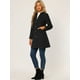 thumbnail image 3 of Abrigo largo elegante de invierno para mujer con cuello en V y un solo pecho Negro XS, 3 of 6