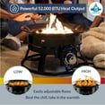 thumbnail image 5 of BELLEZE 52,000 BTU Propane Fire Pit Or Bowl, Portable Steel Outdoor Heater For Camping And Tailgating, Natural Lava Rocks And Smokeless Flame, Safe And CSA Approved, 5 of 7