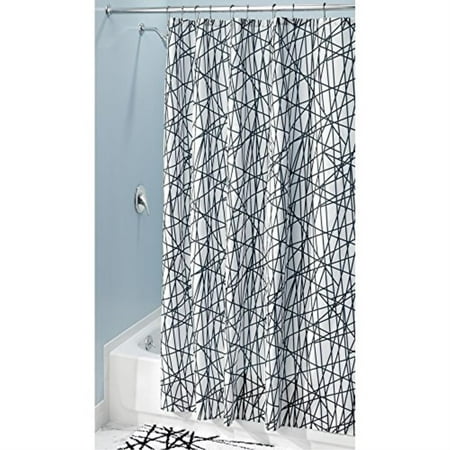 Idesign Abstract Long Fabric Shower Curtain Water Repellent And