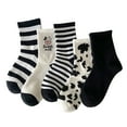 thumbnail image 2 of Shldybc Women's Socks Woman Girls Cute Coloer Stripe Cow Breathable Non-slip Combed Cotton Christmas Gifts, 2 of 9