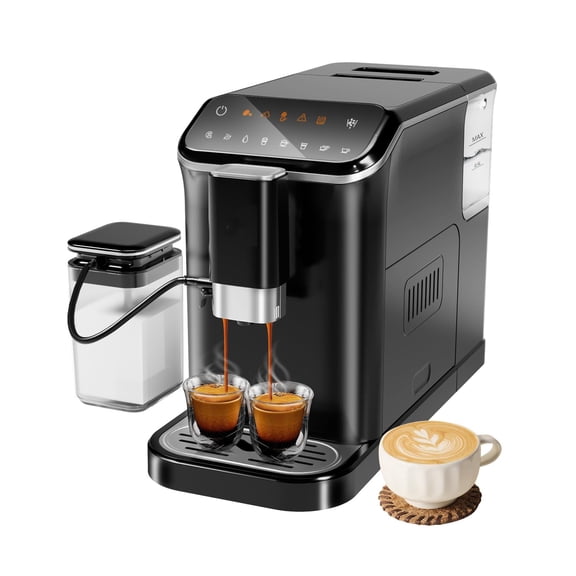 Kselythan Automatic Espresso Machine 20 Bar,Professional Espresso Maker with Automatic Milk Frother,Built-In & Adjustable Espresso Bean Grinder,Touch Screen Coffee Machine with 1.5L Water Tank