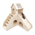 thumbnail image 1 of Accesorios para jaula de escondite para hámster, casa para hámster y cabaña de madera para hábitat con escalera para subir y tobogán para jerbos enanos, 1 of 5