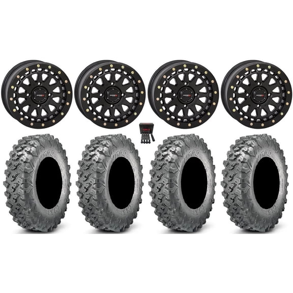 System 3 SB-6 15" Wheels Black (4 3) 35" Lynx SXS Tires Polaris RZR XP 1000 / PRO XP / Ranger XP 900/1000