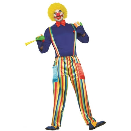 Carnival Clown Costume Adult Unisex Rainbow Pants & Suspenders Size ...