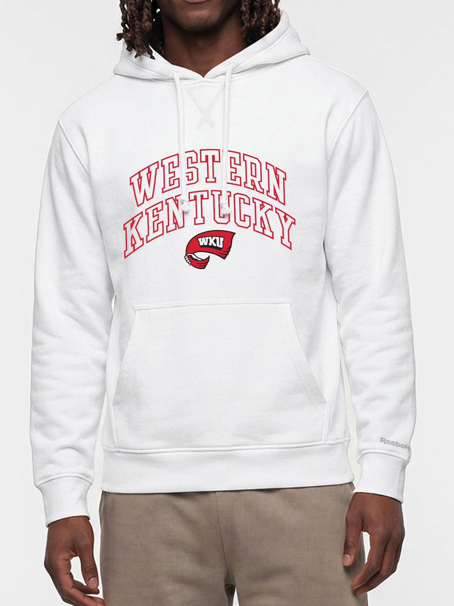 Western Kentucky Hilltoppers Reebok Mens White Hooded Sweatshirt