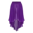 thumbnail image 3 of iixpin Chiffon Dance Skirts for Women High Low Gymnastic Ballet Skirt Elastic Waistband Cover-up Skirt Purple L, 3 of 5