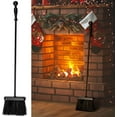 thumbnail image 5 of Amagabeli 26inch Fireplace Brush Fireside Broom Fireplace Loose Tool Set for Outdoor Fire Pit Campfires Indoor Fireplace Heavy Duty Wrought Iron Steel Bar Support, 5 of 9