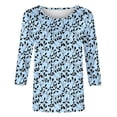 thumbnail image 5 of 3/4 Length Sleeve Womens Tops Color Block Print Crew Neck Shirts Loose Fit Going Out Tops Business Dressy Casual Tunic Blouses 2026 Summer Basic Tees Beach Vacation Outfits, 5 of 5