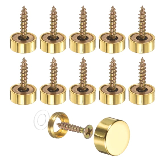 Uxcell Screw Covers Caps, 304 Stainless Steel Mirror Screws Fasteners Gold 12 mm