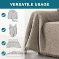 thumbnail image 3 of Turquoize Washable Sectional Slipcovers with Geometric Jacquard Pattern Tassel(Large: 71"x 102",Sand), 3 of 6