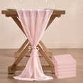 thumbnail image 1 of 5pcs Chiffon Table Runner Bulk 29x120 Inches Rustic Wedding Table Runner for Bridal Shower Wedding Party,5 Pieces,Blushing Pink, 1 of 5