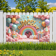 thumbnail image 6 of Happy Birthday Banner Colorful Theme Rainbow Design for Kids Party Indoor Decoration Holiday Celebration, 6 of 8