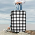 thumbnail image 3 of Lsque Black White Plaid Printed Luggage Cover, Travel Luggage Protector,Scratch and Dirt Resistant, Fits 18-32 Inch Luggage -, 3 of 9