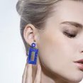 thumbnail image 5 of 3 pares de pendientes de rafia, pendientes bohemios, pendientes geométricos colgantes para mujer, pendientes de paja hechos a mano, pendientes de playa para niñas, 5 of 5