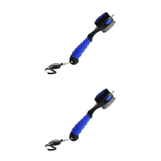 Limpiadores de palos de golf Toystoory Cepillo de doble cabezal Profesional Mango antideslizante Azul 2Conjunto