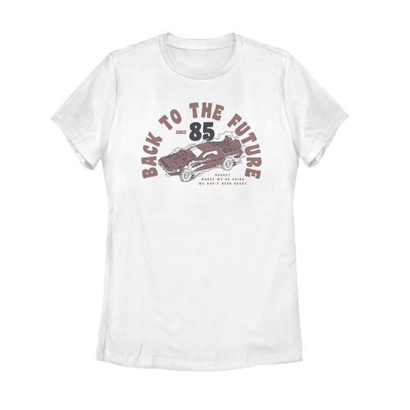 Women's Back to the Future Don't Need Roads Graphic Tee White Large
