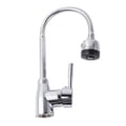 thumbnail image 3 of 3-way Sink Faucet Single Lever Single Handle Pull Out/Down Sprayer Rotating Zinc Alloy Spring Faucet (Silver+Black), 3 of 8