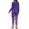 thumbnail image 3 of Yuyamidu Purple Bat Long Sleeve Pajamas for Women Set of 2 Halloween Loungewear Tops and Pants Casual Sleepwear Size 2XL Soft Pj Sets Womens Nightwear with Pockets, 3 of 7