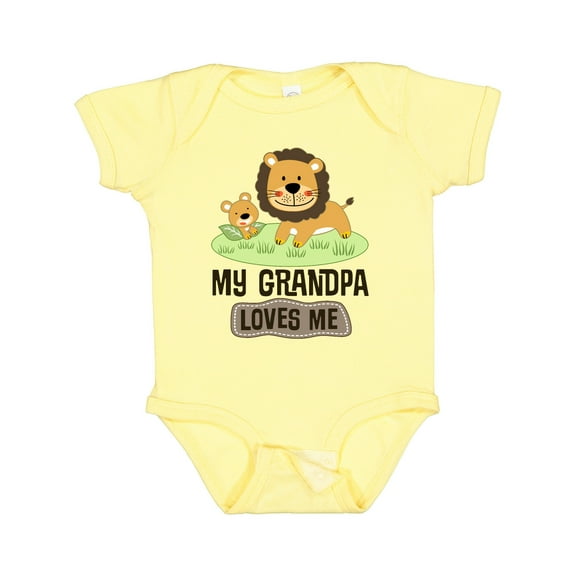 Inktastic Grandpa Loves Me Grandson Boys or Girls Baby Bodysuit