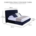 thumbnail image 4 of Box Base cama Matrimonial + Cabecera Drax Azul + Almohada 2Pack + Frazada, 4 of 6