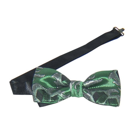 Dice Tie - Green Flaming Dice Pattern Banded Bow Tie