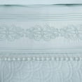 thumbnail image 3 of Chezmoi Collection 7-Piece Graceful Pale Blue Floral Chenille Pom Pom Embroidery Comforter Set, Full, 3 of 9