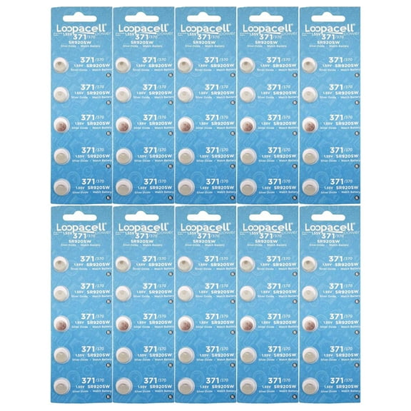 LOOPACELL 371 SR920SW AG6 D371 LR921 Silver Oxide Electronic Batteries x 50