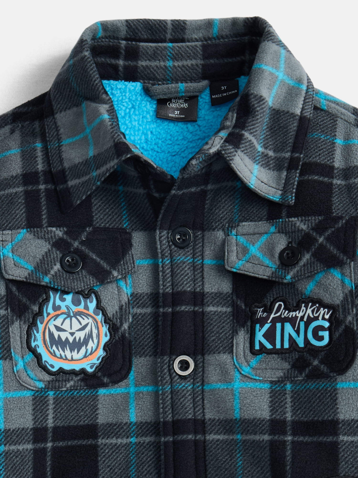 Nightmare Before Christmas Toddler Boys Shacket with Long Sleeves, Sizes 2T-5T