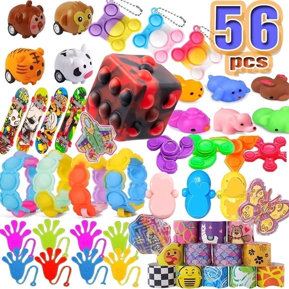 56 PCS Party Favors for Kids, Assorted Small Bulk, Mini Goodie Bag Stuffers, Pinata Fillers, Treasure Box & Carnival Prizes, Birthday Gifts