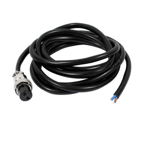 GX16  2 Pins Female Aviation Socket Connector Electrical Cable 2 M