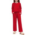 thumbnail image 1 of Conjuntos de blusas y camisas de cuello redondo y manga larga para niños y niñas, moda, lindos pantalones de color liso suaves de manga larga, traje para niña, top y pantalones, 1 of 5