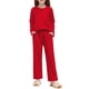 thumbnail image 1 of Conjuntos de blusas y camisas de cuello redondo y manga larga para niños y niñas, moda, lindos pantalones de color liso suaves de manga larga, traje para niña, top y pantalones, 1 of 5