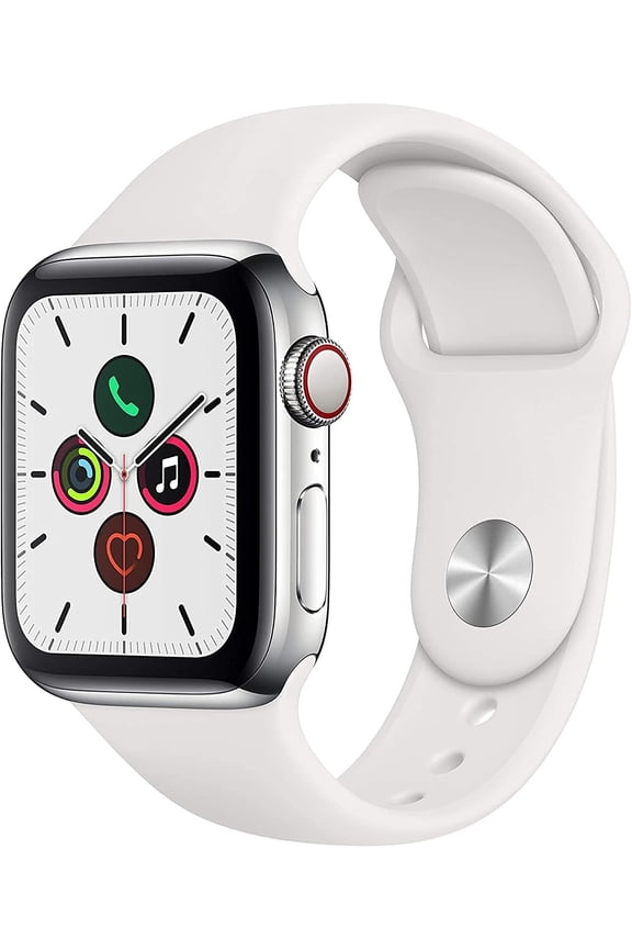 Restored Apple Watch Series 5 44mm (GPS + Cellular) Stainless Steel Case (Refurbished)