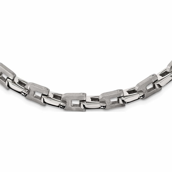 Stainless Steel Brushed And Polished 24In Necklace (24 X 7) Made In China -Jewelry By Sweet Pea